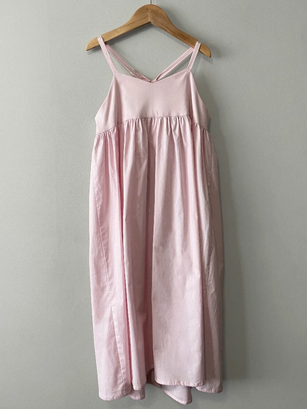 Handmade Children's Cotton Pink Strappy Long Dress